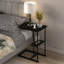 Table d'appoint avec panier de rangement et support pour ordinateur portable – aspect bois – gris-2007158159