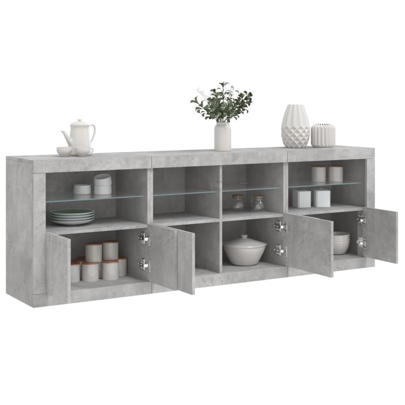 Bashiri 202cm Sideboard, Concrete Grey