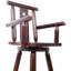 Tabouret de bar en bois de sapin rustique avec repose-pieds et accoudoirs larges