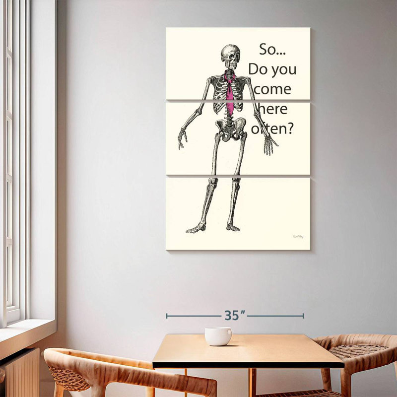 Tergel Skeleton Walks Into A Bar, 65" H x 42" W