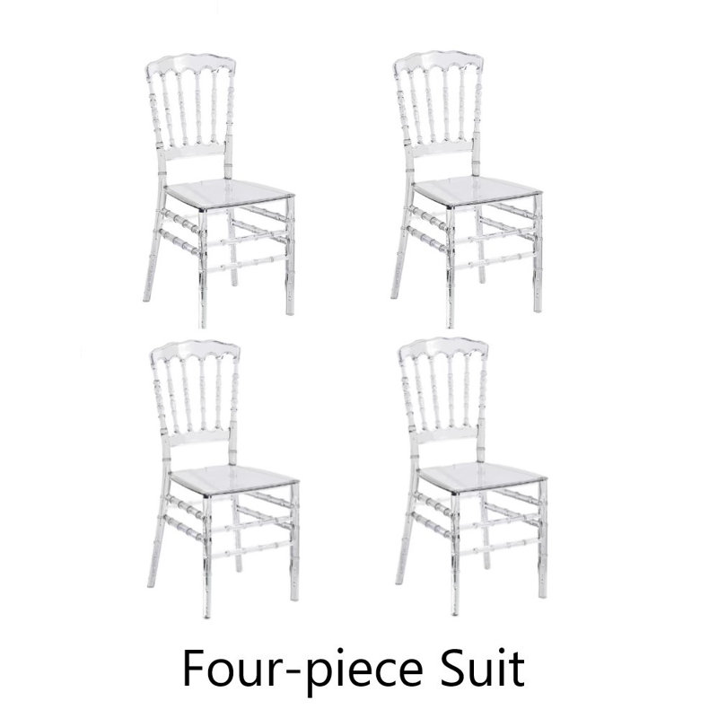 Chaise d'appoint empilable en bambou transparente Kallol pour fête de mariage (ensemble de 4)
