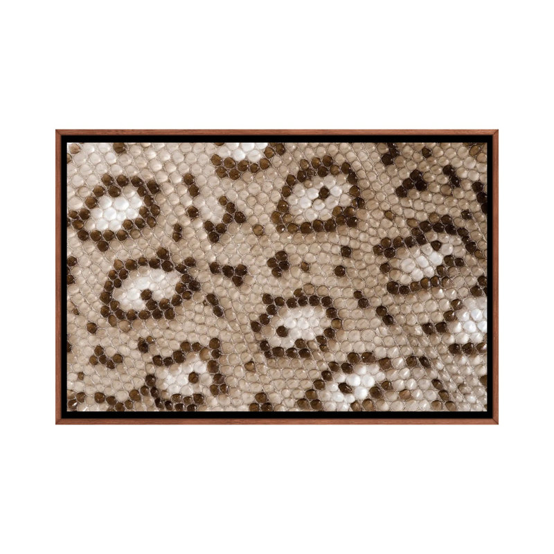 Peau de lézard aux yeux européens - reproduction d'art murale - toile encadrée, 26" x 18", Toile avec cadre, Brown