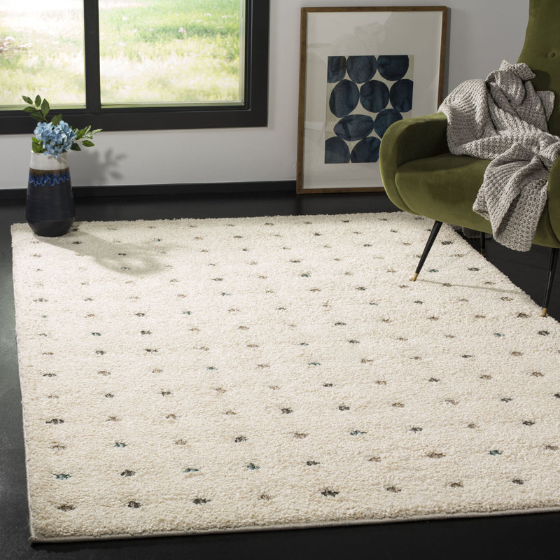 Drumfane Shag Performance Polka Dots Rug, Runner 2' x 8'