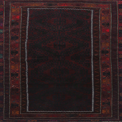 Tapis noir/rouge traditionnel Cheatom