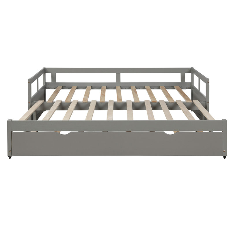 Lit de jour moderne en bois massif avec couchette, Gris