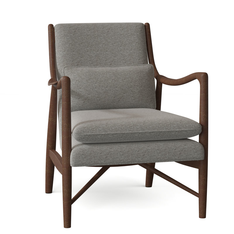Cole 27" W Armchair, Walnut, 3152 Linen Polyester