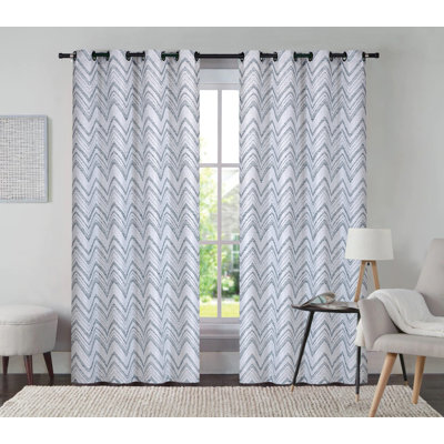 Paire de rideaux semi-transparents avec œillets Ryeitt