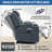 Up To 350 LBS Chenille Power Lift Recliner Chair, Heavy Duty Motion Mechanism With 8-Point Vibration Massage And Lumbar Heating, USB And Type-C Ports, Stainless Steel Cup Holders, Blue