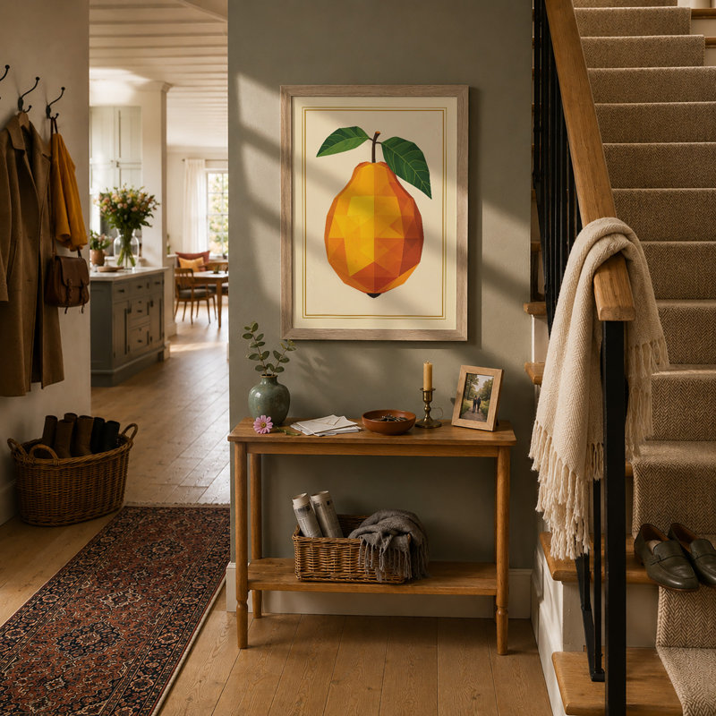 Geometric Pear Study Modern - Framed Print, Oak, A4 - 29.7 x 21.0 cm
