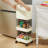 Kitchen Trash Can with Lid Garbage Bin with 2 Storage Shelves Narrow Waste Basket Snack Cart with Wheel