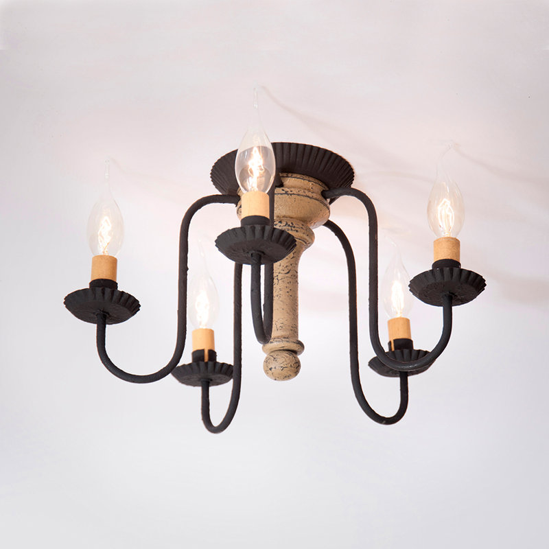 Lawler Semi Flush Mount, Pearwood