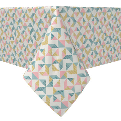Rectangular Geometric Cotton Twill Tablecloth
