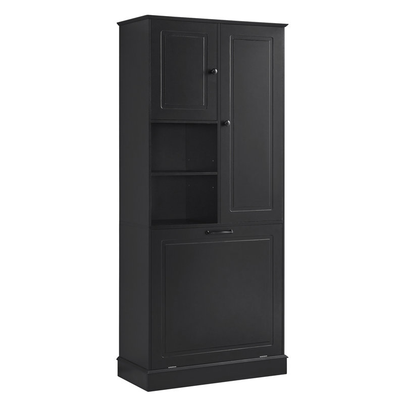 Grande armoire de rangement avec tablettes réglables, Noir