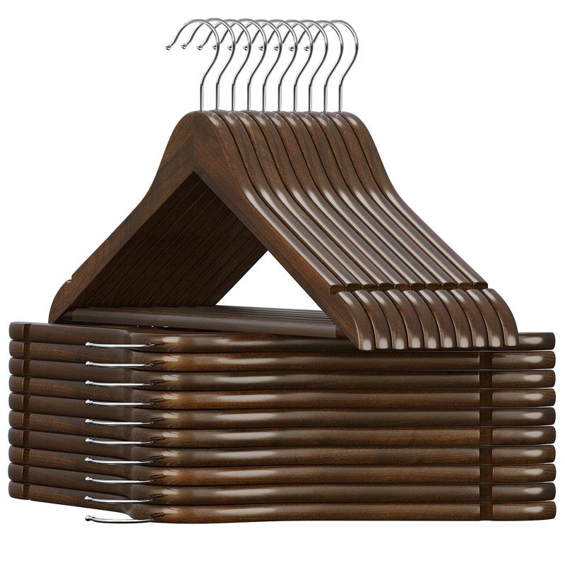 Non-Slip Standard Hanger, Brown/Silver