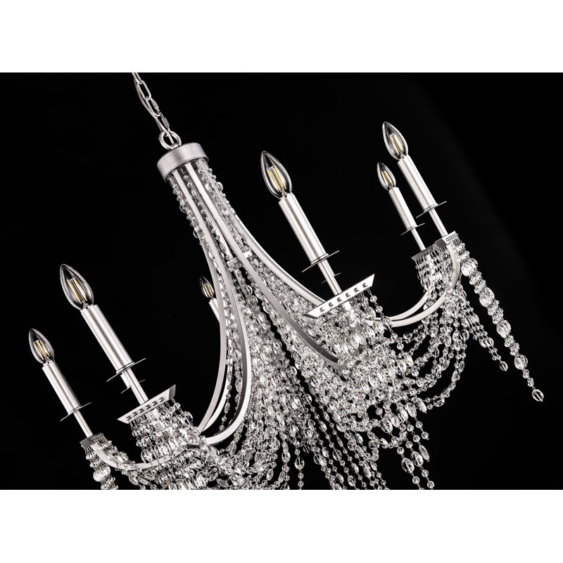 Lustre classique en cristal 8 lumières Kenniyah