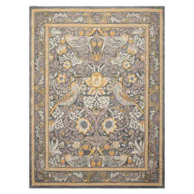 Tapis multicolore en laine crocheté à la main William Morris