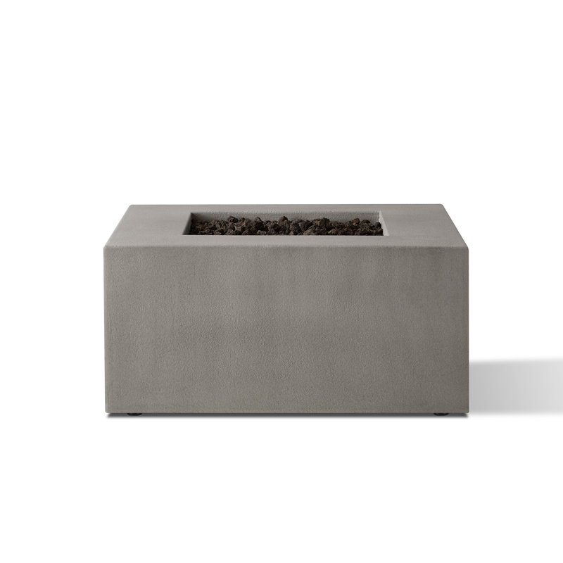 Estes Concrete Propane Fire Pit Table by Jensen Co., Natural Gas, 19" H x 40" W x 40" D, Flint