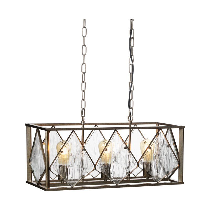 Dunnellon 3 - Light Silver/Clear Square/Rectangle Pendant