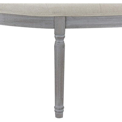 Banc rembourré capitonné beige clair Coastal