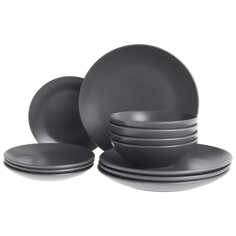 Stoneware Dinnerware - Service for 6, Black