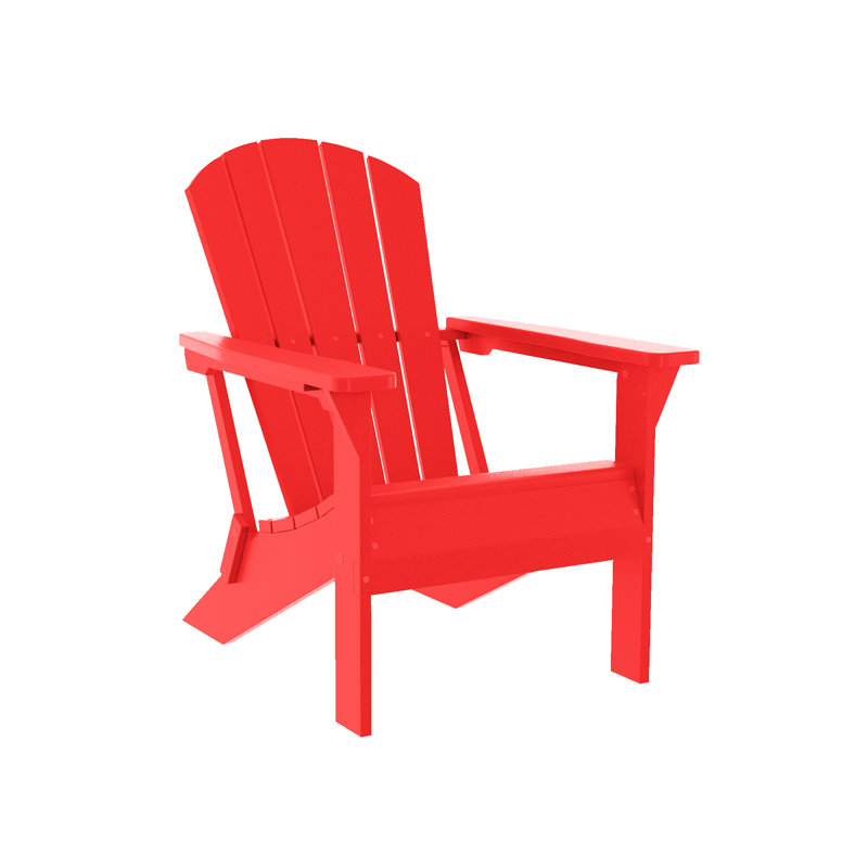 Chaise Adirondack pliante classique Crystal Harbor en PEHD recyclé de style Muskoka, Rouge