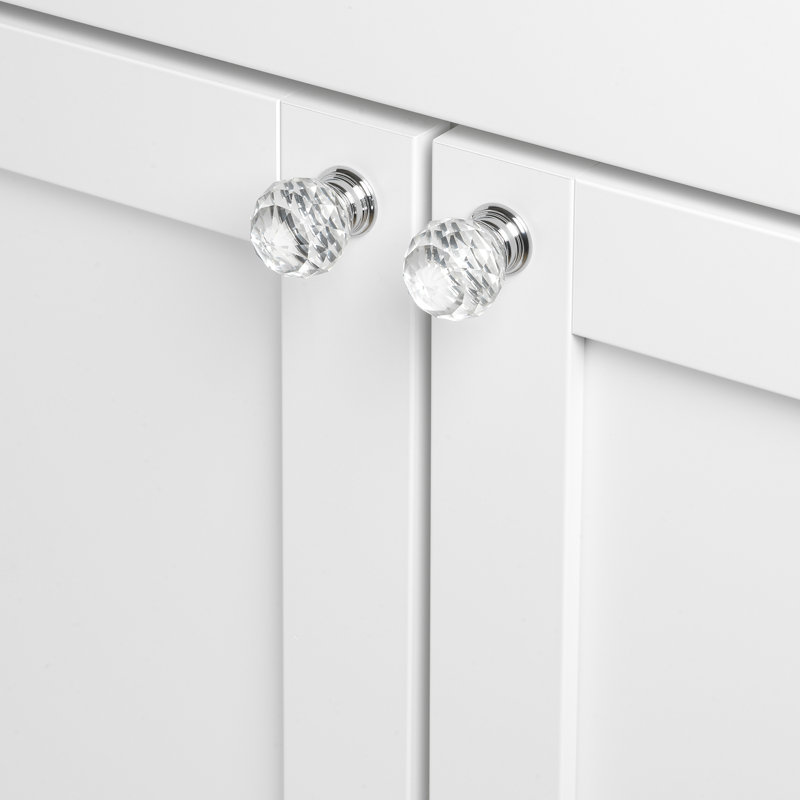 Paquet multiple de boutons ronds surdimensionnés, Chrome poli, 1.25"