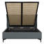 Classic upholstered King Bed with loft-up storage, matress area 150 x 200 cm, minimalistic headboard-1089631223-1089631220