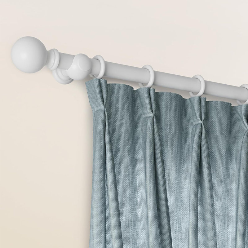 Wooden Curtain Pole Set 28mm – Solid Wood Curtain Rod for Eyelet & Ring Top Curtains – Window Curtain Rail with Brackets, Finials & Rings – 120cm, 150cm, 180cm, 240cm, 300cm