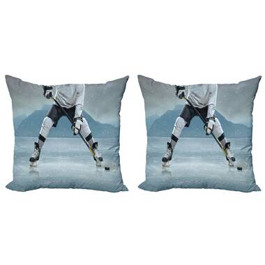 Hockey Throw Pillow Cases Cushion Covers by Ambesonne Home Decor 8 Sizes