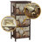 Jhavon 3 Drawer Wooden Cabinet with Wicker Storage Baskets and Brown Bear Design for Home Organization