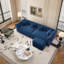 Canapé Chesterfield, canapé-lit 3 en 1, canapé-lit convertible, canapé-lit king size, méridienne, canapé 3 places en velours avec pouf amovible-285799243