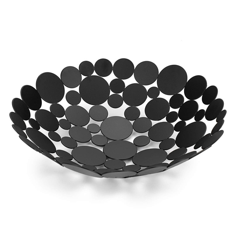 Ivy Bronx Daveisha Metal Fruit Bowl, Black