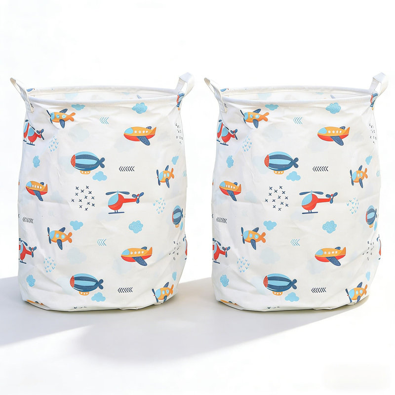 2Pcs,Kids Toy Storage Bag With Fun Cartoon Design - Large Capacity Foldable Laundry Hamper For Clothes, Toys, And Sports Equipment - Organization Solution For Bedrooms And Playrooms