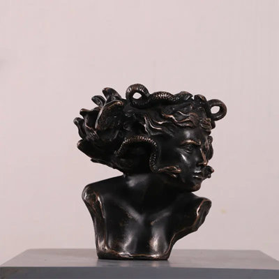 Small Medusa Bust Table Top Statue
