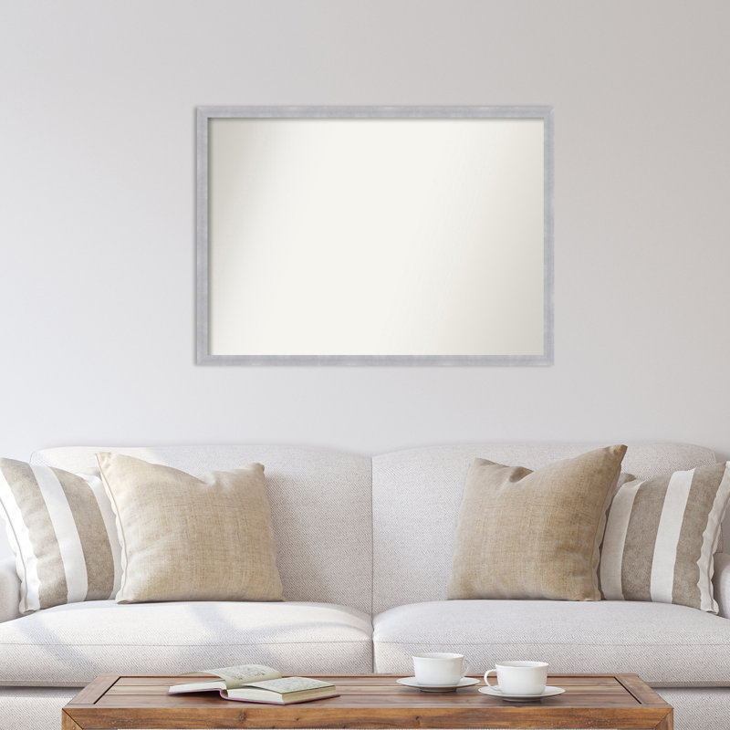 Grace Narrow Non-Beveled Wall Mirror, H 29 po x l 40 po, Nickel brossé