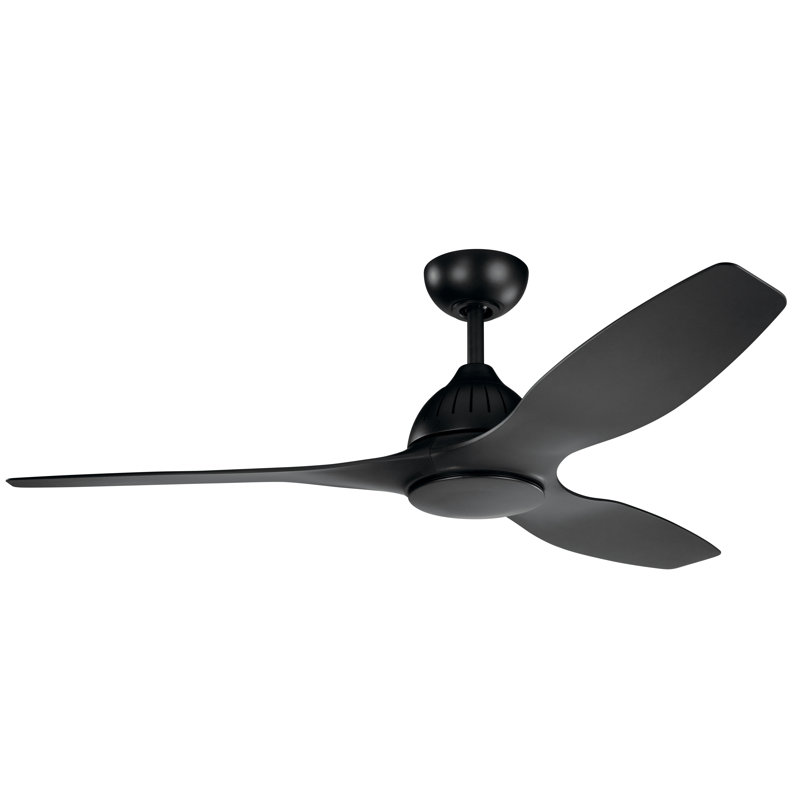 60'' Ceiling Fan with LED Lights, Satin Black with Satin Black Blades