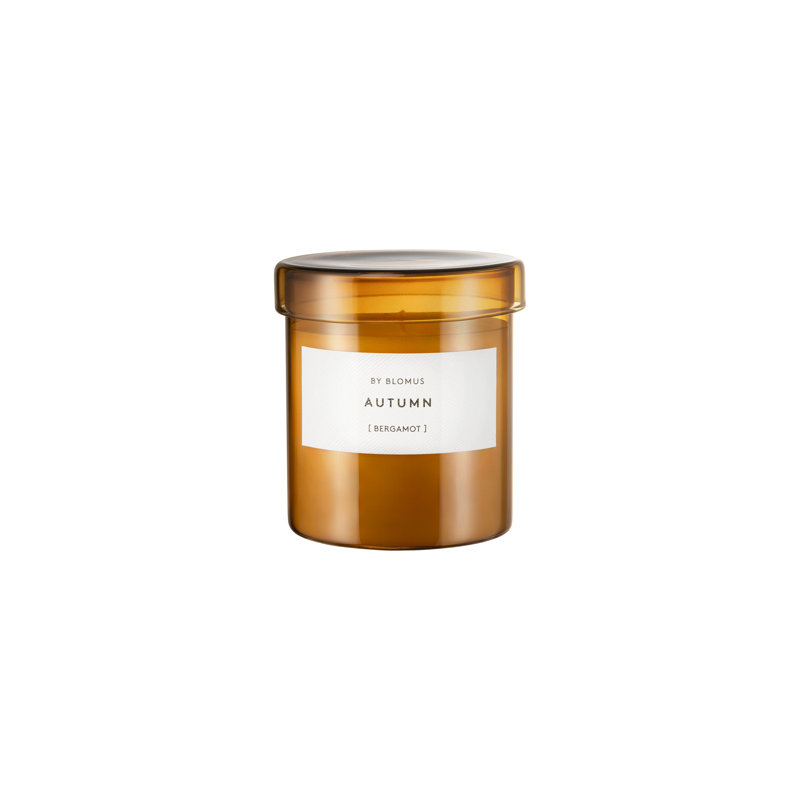Large Tan Bergamot Scented Soy Candle with Lid