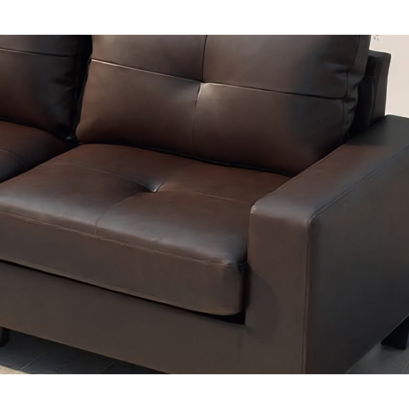 Swansea Modular Dark Brown Sofa Faux Leather, Dark Brown