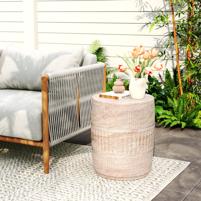 Outdoor/Indoor Lightweight Concrete Side Table