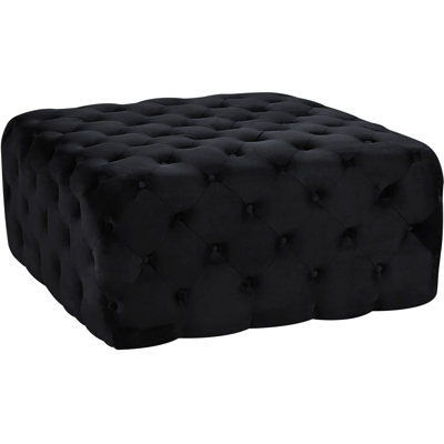Ariel 33" Wide Velvet Tufted Square Standard Ottoman