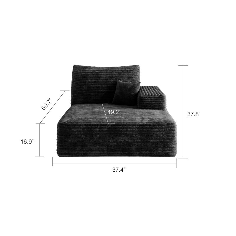 Y119-SOFA-LEFT-SLEEPER-BLACK