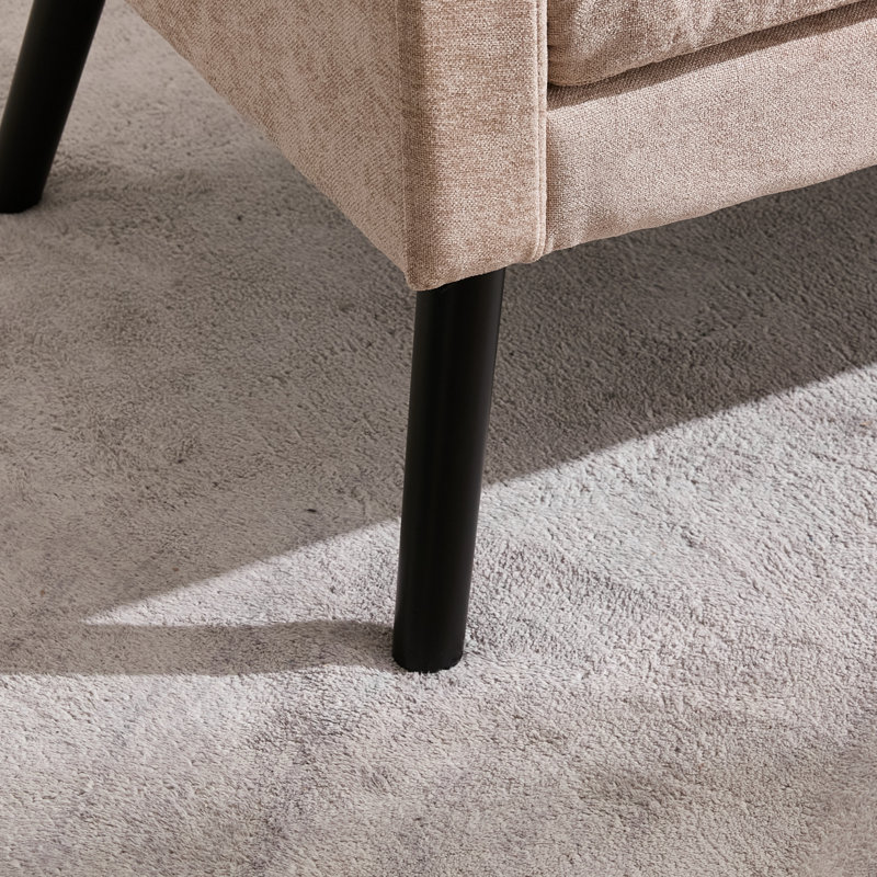 Fauteuil d'appoint 47,24 po de large à dossier capitonné 2 places avec coussin en mousse à haute densité de qualité supérieure en lin / suède pour petits espaces