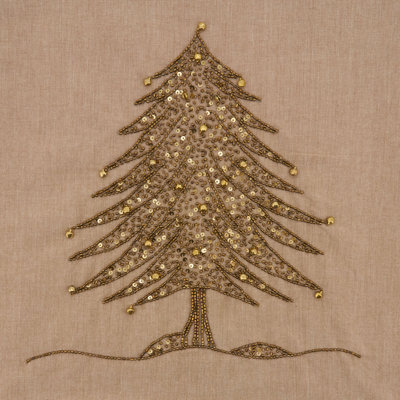 Sapin De Noel Collection Solid Color Cotton Tree Skirt