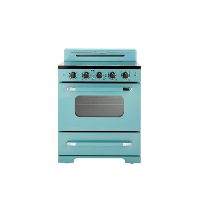 Classic Retro 30" 5 Element 3.9 cu. ft. Freestanding Electric Glass Top Range with Convection Oven