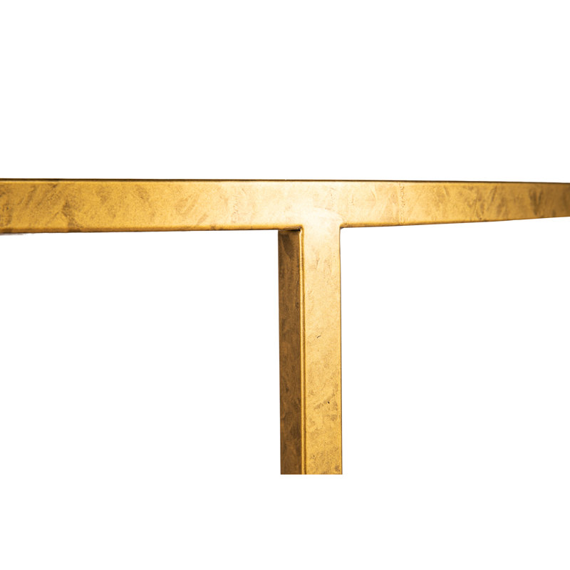 Vermont Demilune 38" Console Table, Carrera Marble