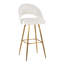 Tabouret de bar à hauteur fixe avec structure en métal doré, siège en tissu crème, repose-pieds carré et base stable - ensemble de 2 pour le bar ou la cuisine.-1626097343-1626097340