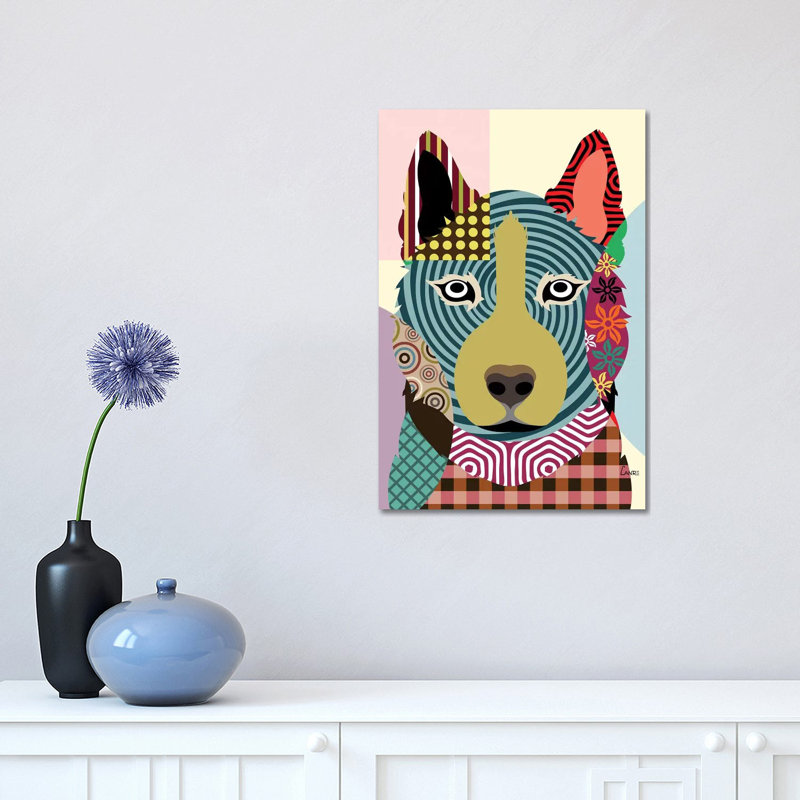 «Husky sibérien» par Lanre Studio, impression sur toile tendue, H 18 po x l 12 po x 1,5 po