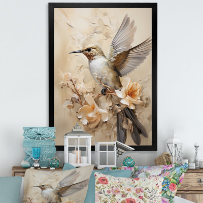 Fluttering Floral Hummingbird I