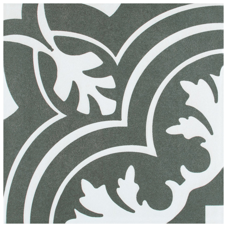 Twenties 8" x 8" Ceramic Patterned Wall and Floor Tile