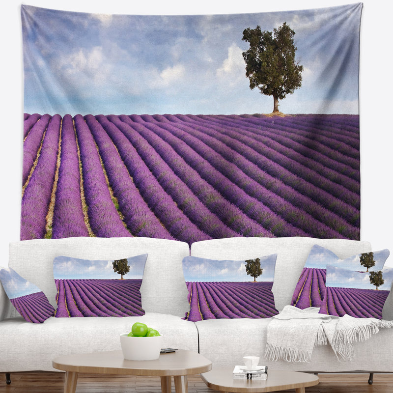 Tapisserie «Lone Tree in Provence Lavender», H 50 po x l 60 po